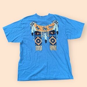 Vintage 1990s Native American T Shirt Blue Men’s XL Vtg 90s